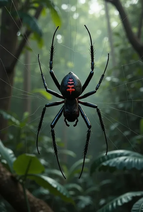 The Black Widow Spider high spider in the web