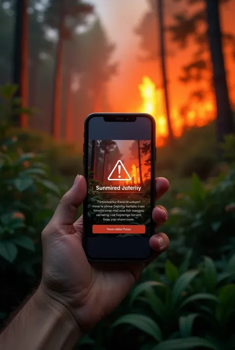 A phone screen that has a forest fire warning on an app