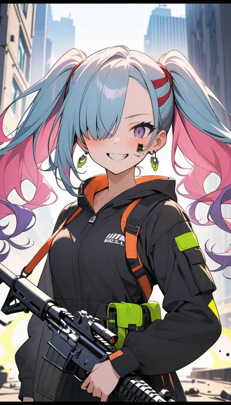 ( beautiful girl : 1.3), girls ,(protective clothing,headband, earrings,Assault rifle), blonde, black hair, Hair, Silver Hair, red hair ,Blue Hair,Green Hair,Pink hair,Purple Hair, ponytail, bob cut, twin tails, long hair, short hair, bun hair, wave hair,サ...