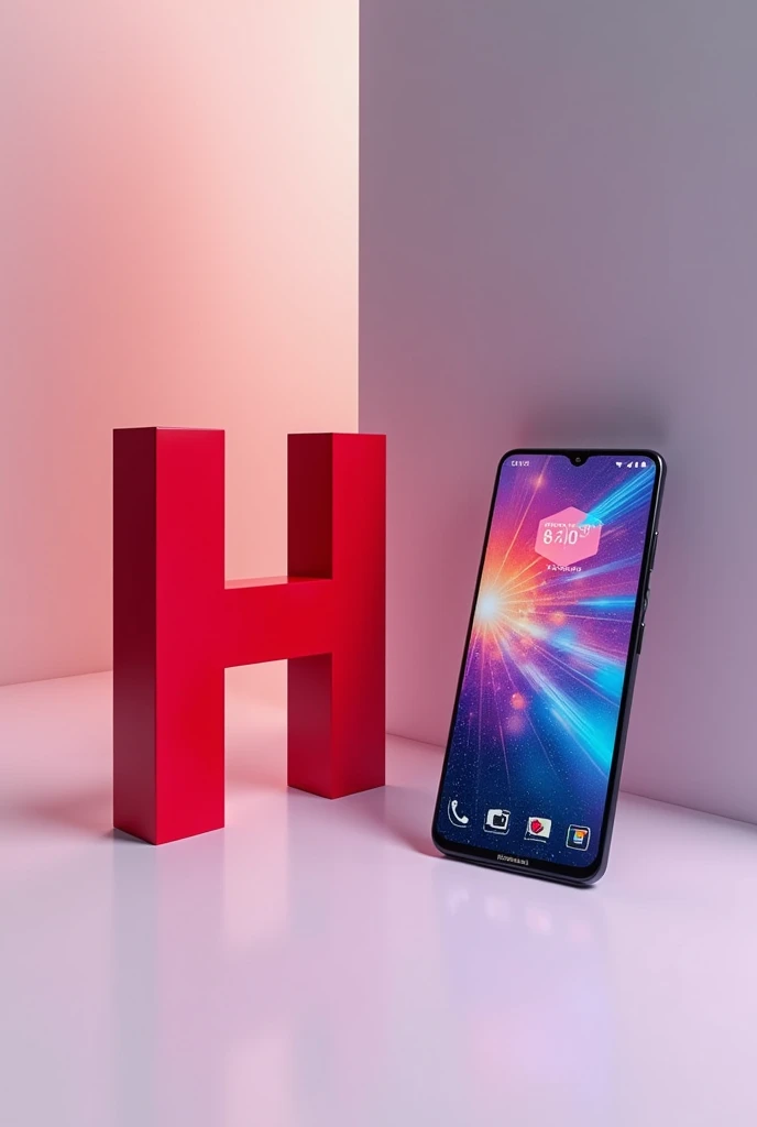 I want a picture of Huawei's logo next to a phone that shows Deepseek on the phone screen 