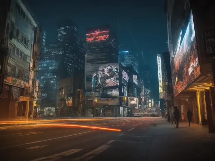   
" Create a futuristic urban scene in 360 degrees ,  where gigantic buildings are covered with vibrant and luminous graffiti murals ,  using a palette of intense neon colors such as electric blue , Brilliant pink, acid green ,  fluorescent yellow and dee...