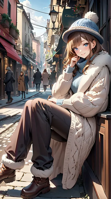 ((  top quality)),(  Ultra High Resolution),(  very detailed),(  detailed explanation ),((  best CG  )),(  Best Artwork  ), Ultra-precise art,  Amazing Art of Painting,(Exquisite art:1.5), woman,  a beautiful and well-groomed face , smile,  fur coat,  ligh...