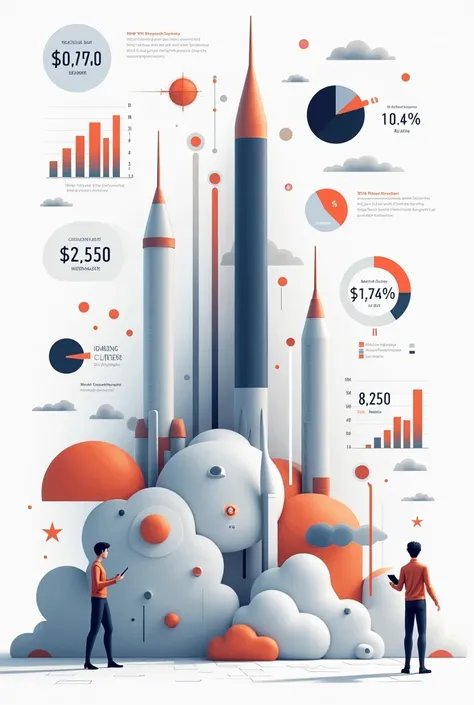 graphiques et des données illustrant la domination de grandes entreprises comme SpaceX, Amazon and Meta. Format 9.12