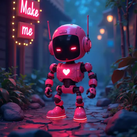 Make me a treasure picture animated music 2d sad galau sad love neon light robot