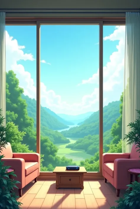 Can you generate me a image it's a background for may poem this  image is about just chilling playing games make this like an anime and there's should be no character in it