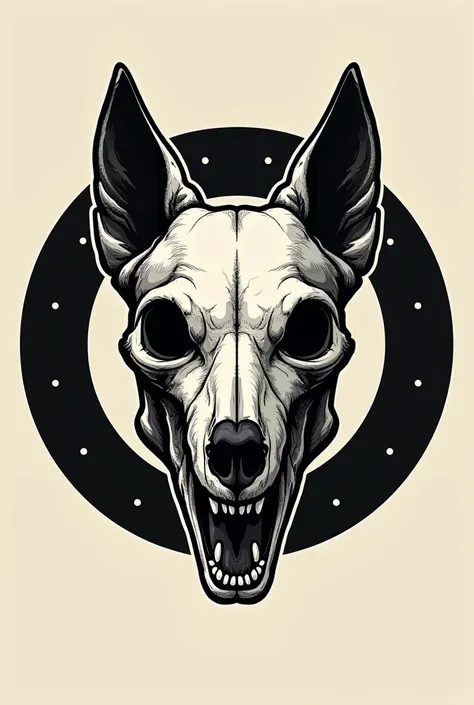 Create moral patch with stylized dog skull and a black BJJ belt as a circular frame