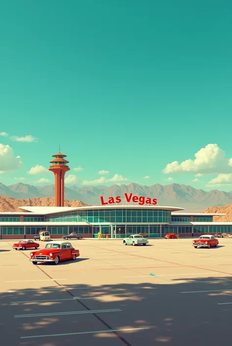 Show Las Vegas airport marked with the letter Las Vegas from 1959
