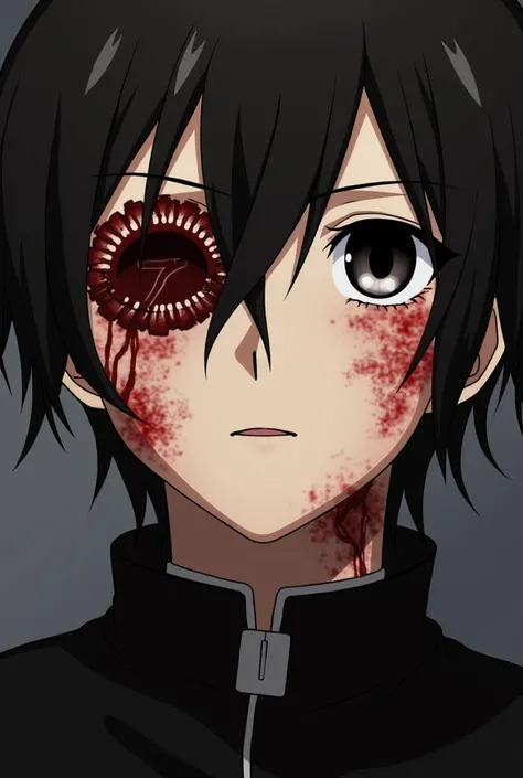 Kazuto Kirigaya, bruises, broken nose,  black eye, wound on the right eyebrow where it bleeds