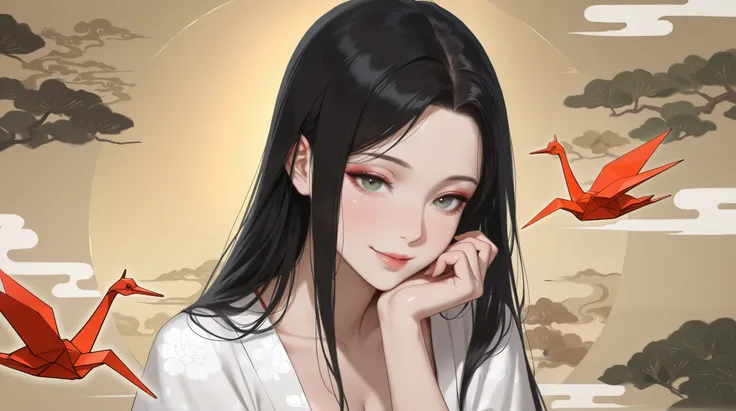 ((  top quality)),(  Ultra High Resolution),(  very detailed),(  detailed explanation ),((  best CG  )),(  Best Artwork  ), Ultra-precise art,  Amazing Art of Painting,(Exquisite art:1.5),  old Japanese painting, woman,  a beautiful and well-groomed face ,...