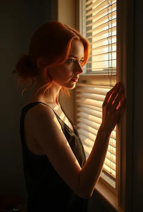 Emma stone closing down windows blind