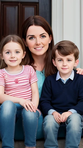 A young Irish family focuses on the face 