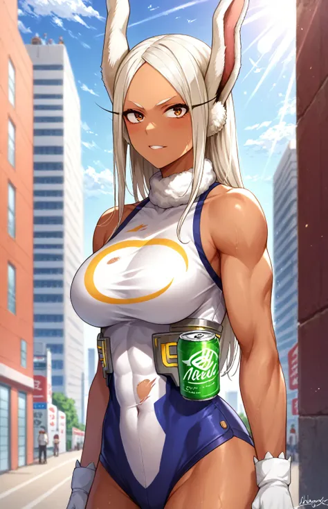   score_9,   score_8_  UP THE SIDE ,   score_7_  UP THE SIDE ,   score_6_  UP THE SIDE , break,   source_Anime,    Masterpiece, zPDXLxxx,  Detailed Biography  ,
 Anime ,   in the seat,  alone,   mirko,  Gray Hair,   brown eyes,   big breasts,   High Leg He...