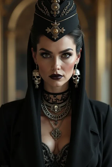 A rich Nazi Baroness with an SS skull on the huge earrings 