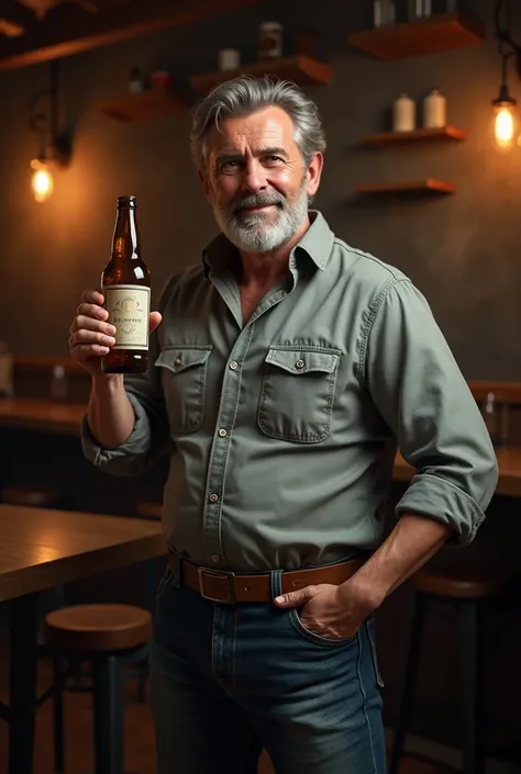 Man holding a beer