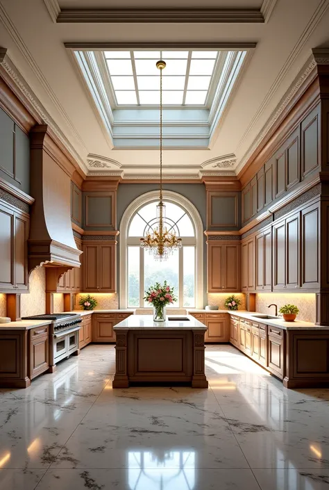 Draw a spacious kitchen for a magnificent mansion