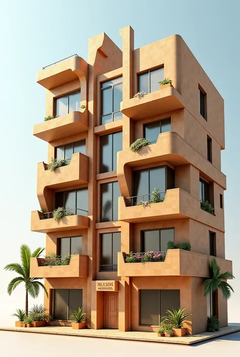 Generate 5 different building facades from a cardboard shape 