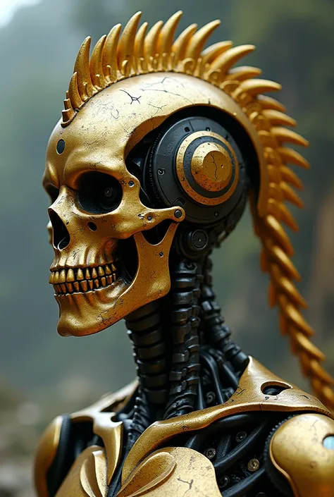 ealistic full body cybernetic gold silver terminators humanoids expression on face very detailed 16k surrealism with dystopian long skorpion tail raw—100 closeup Mohawk skull face Mohawk full body in formation in formation full body 