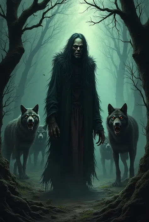 The thick of the forest  . The hermit is terrifying . wolves 