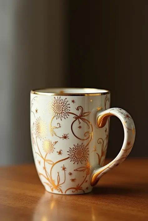 24k gold detailed handmade ceramic mug products series