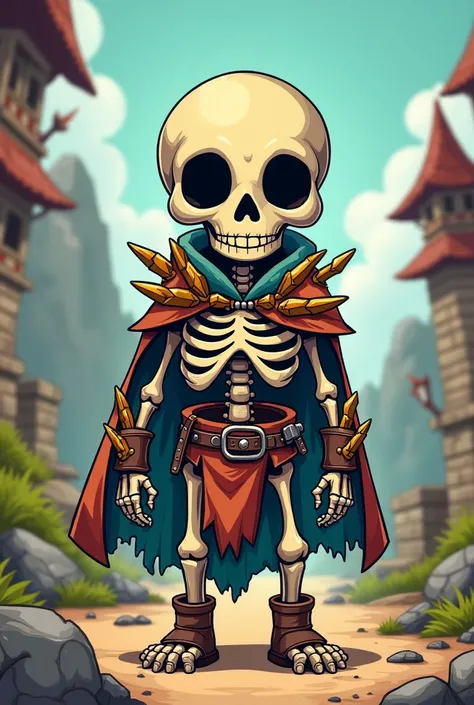 baby,skeleton, cute,warrior,game art,2 heads tall,comic book