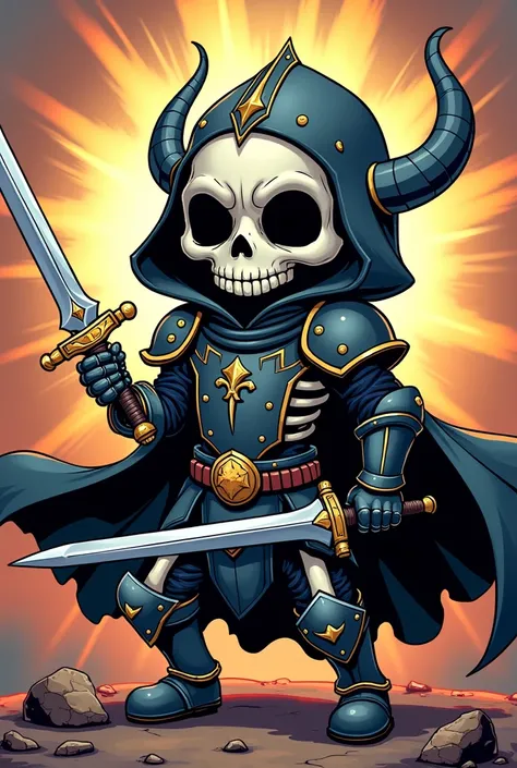 baby,skeleton, Death Knight , cute,comic book,Sword Master,Black