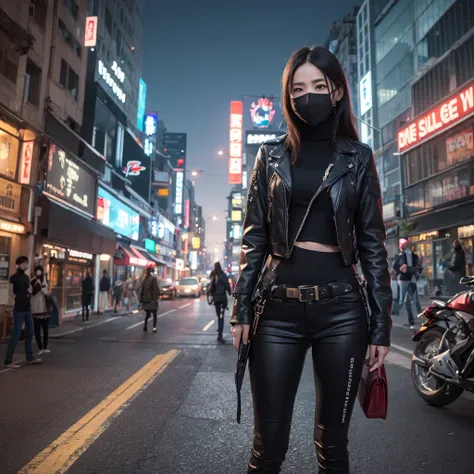  Super Detail,  high resolution,  Super Detailed,  top quality,  great ,  top quality,  Extremely High Definition CG Unity 8K Wallpaper,  cinematic lights,  cyberpunk,  girl, garbage gang face mask