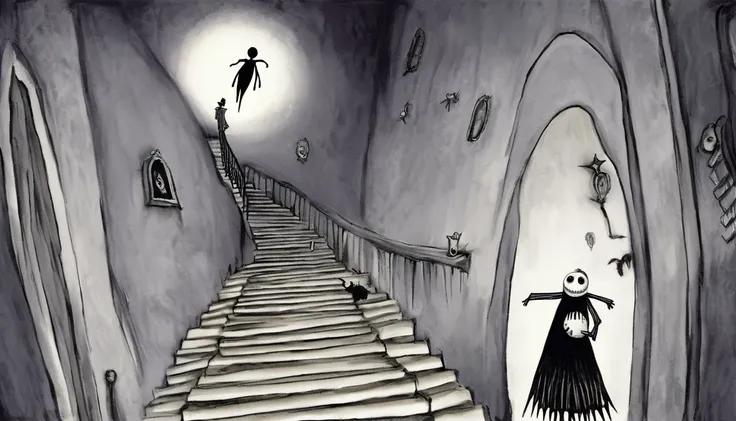     Tim Burton's Style、Go up the stairs、Strange person