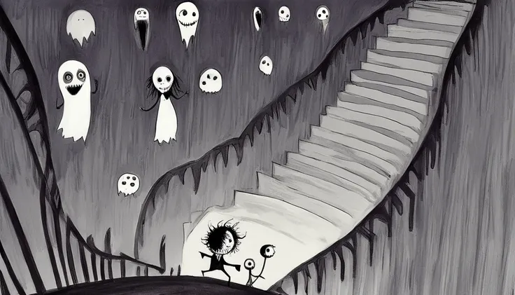     Tim Burton's Style、Go up the stairs、Strange person