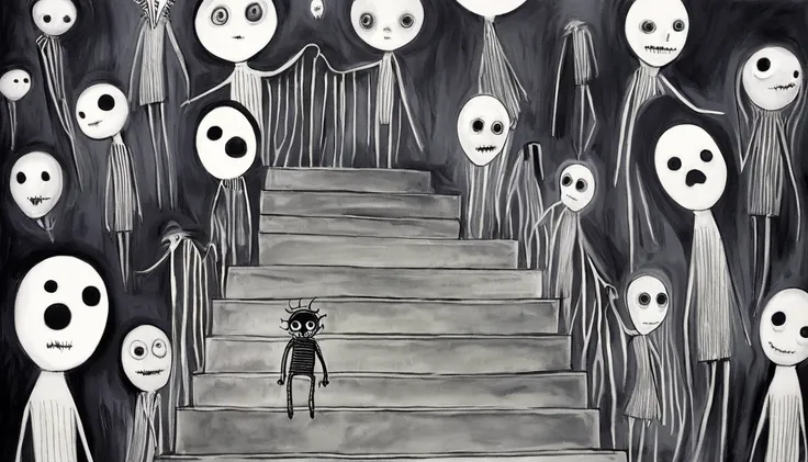     Tim Burton's Style、Go up the stairs、Strange person