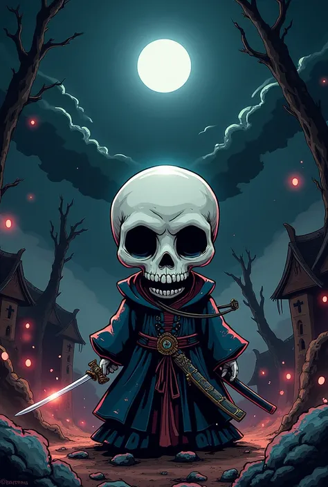  cute baby skull death night,comic book,Sword Master,Gengang