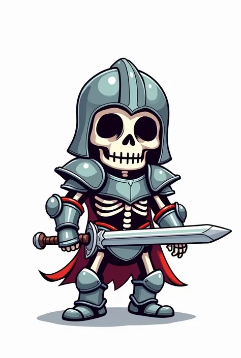  Baby Skeleton Death Knight, cute, is a white background ,comic book,short legs