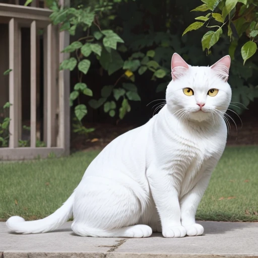  top quality、 Masterpiece、 Line drawing of a white cat、((( line art )))