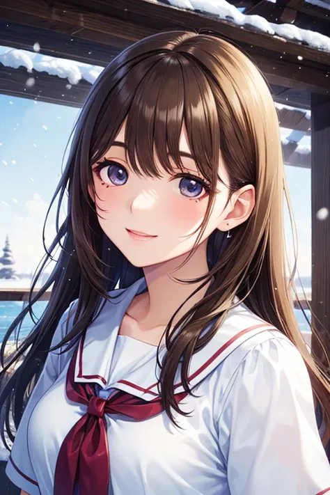 anegasaki nene, shiny chestnut hair, (brown pretty eyes, sparkling eyes, fine eyes), smiling face, super detailed eyes, highly detailed face, highly detailed eyes, (masterpiece:1.2, best quality), 1 girl, cowboy shot,, 



 top quality,  detailed biography...