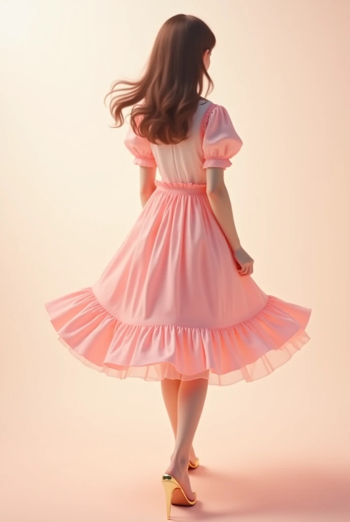 create a light pink outfit, skirt, cutecore style 