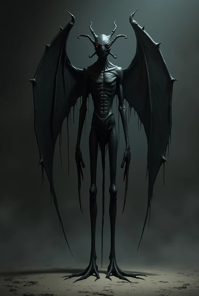 the "Scarnados de la Noche "  were skinny and rubbery black creatures ,  with flat tails and bat wings and without faces 