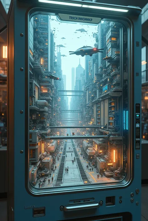 A luxurious city inside a vending machine