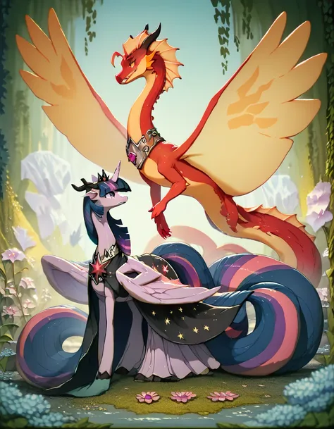 Full rein Dragon black princess twilight sparkle women huge wings and huge tail full body dragon.