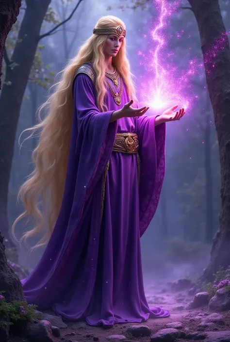 Irmo, commonly called Lórien after his place of dwelling, was a Vala who was known as "the master of visions and dreams." He has long blonde hair, gigantic figure, etheral purple light, purple clothes, having the magic in his hands

