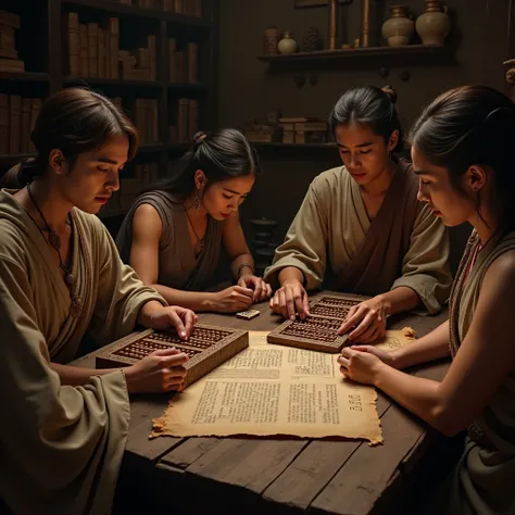 People used simple tools, such as abacus, invented 2,000 years ago to perform calculations and solve problems.