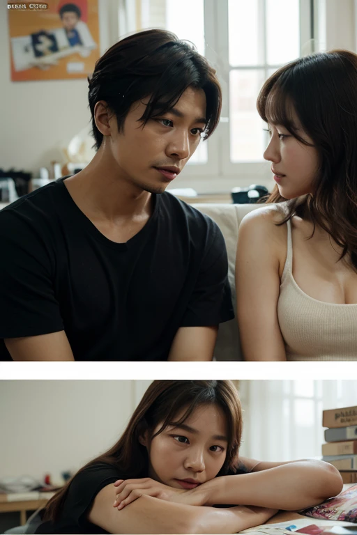 Make a comic about South Korean actor Gong-yoo who falls in love with a girl 