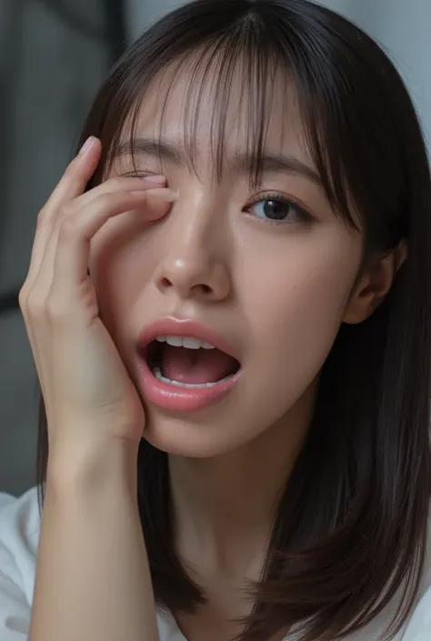 ((UHD, retina, anatomically correct, textured skin, super detail, high details, 8k))((  only a beautiful woman's nose is shown on the screen  )) close-up ,Around town,渋谷のAround town   明確に鼻に焦点を当てています    、((   Nose hair growing in the nasal cavity      ,    ...