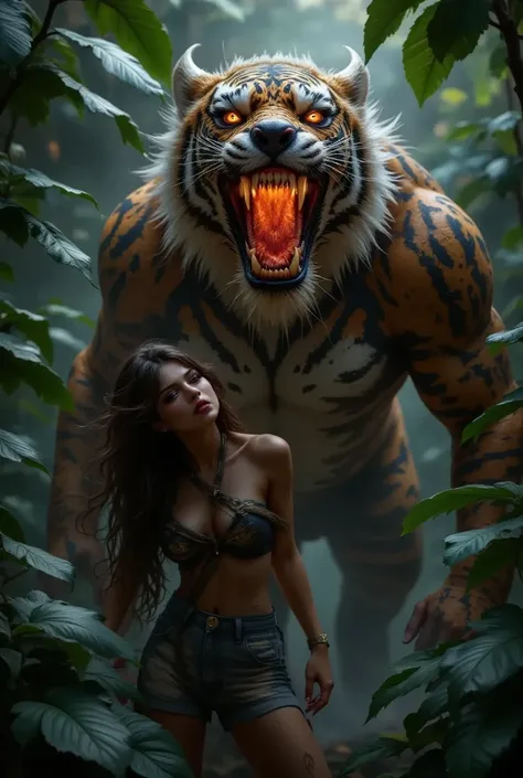 Tiger eating woman 