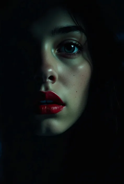 Create the cover of a psychological horror book with an image of a young woman with a face showing from the nose down and with red lipstick on her lips with the title DOLL