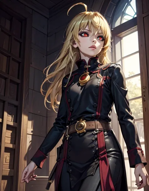 ((1solo)), ((1girl)), cowboy_shot, ((masterpiece)), ((best_quality)), ((beautiful_detailed)), ((ultra-detailed)),fate testarossa, blonde hair, red eyes, long hair,