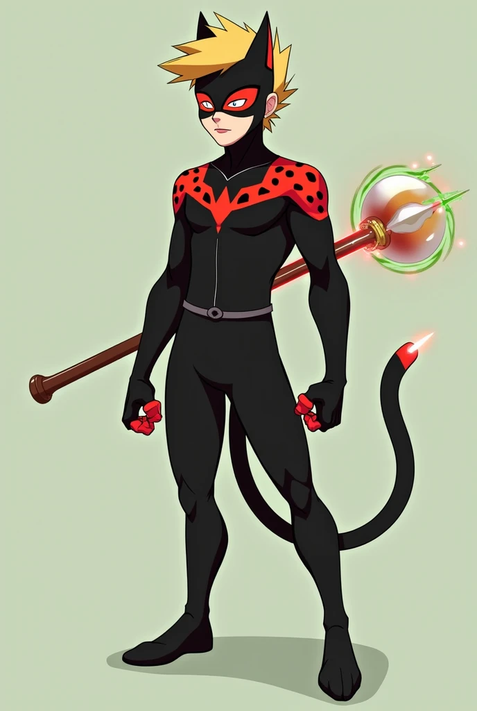 Thank you for sharing the visual references of Adrien as Mister Bug and Chat Noir! With these references in mind, if Adrien were to fuse Tikki and Plagg, creating a new unified superhero form (e.g., "Mister Noire"), the design could integrate these aspects...