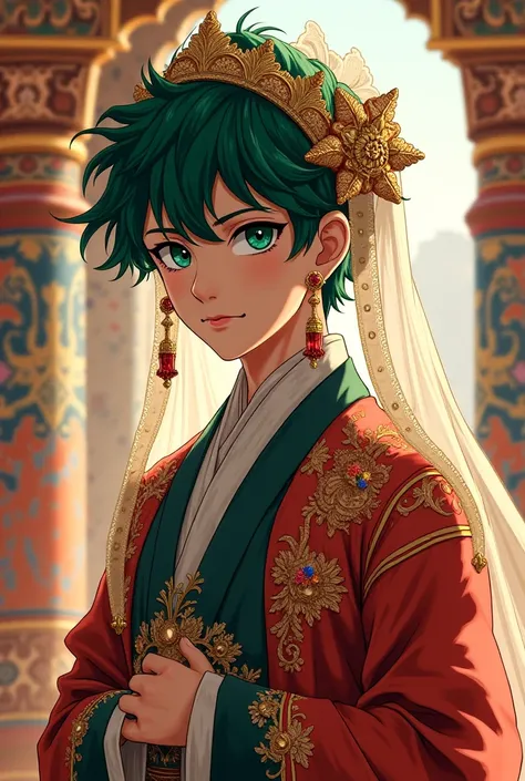 Portray Midoriya Izuku  ( My Hero Academia)  as a Kadin from the Osmanli dynasty