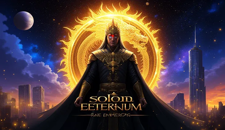 Solon Aeternum

Official Banner of Solon Aeternum, The Emperor
Dimensions & Format:
Wide and cinematic, ideal for an epic banner.
The central figure, Solon Aeternum, stands imposing and divine, dominating the composition.
Central Character:
Solon Aeternum ...