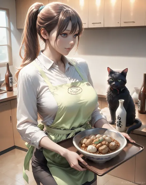 score_9,score_8_up,score_7_up,score_6_up,score_5_up,score_4_up,source_real photo, Ultra-realistic, Photorealistic, Ultra-realistic, photorealistic, dramatic scene, global illumination, (1.woman), (1. fat huge black cat human), In the living room, a huge bl...