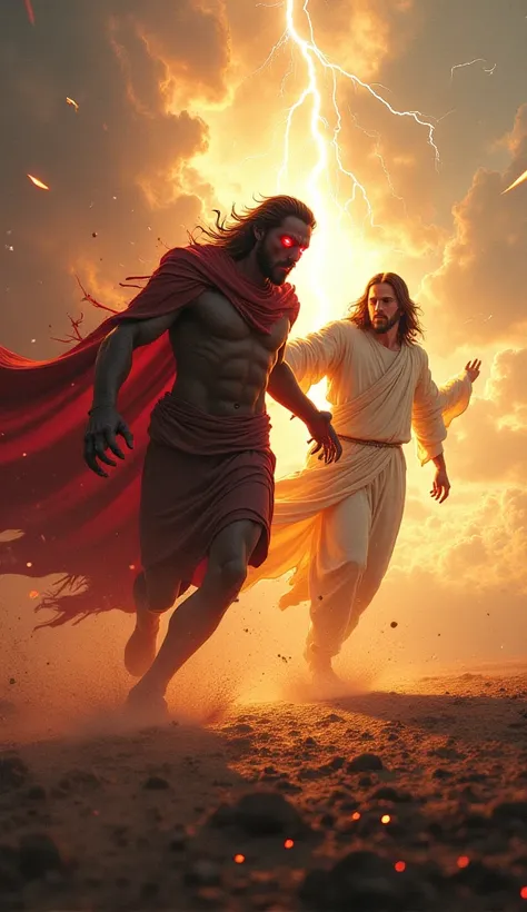 satan challenges Jesus to a race