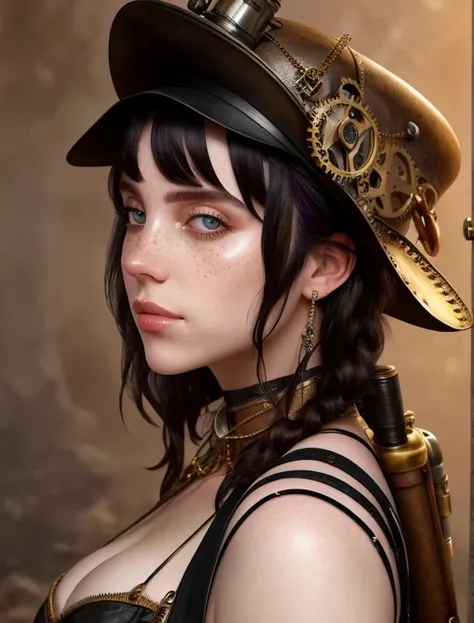 Beautiful soft skin with freckles steampunk